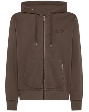 Sun 68 Fleece Zip-Up Hoodie - Brown