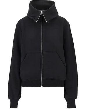 7 For All Mankind Funnel-Neck Zip-Up Sweatshirt - Black