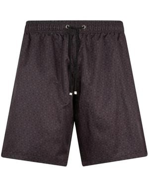 Billionaire Badeshorts Mit Monogrammmuster - Grau