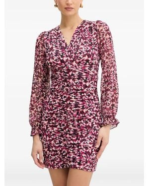 Morgan Ruffled Print Dress - Red