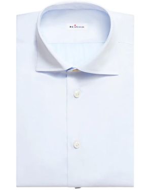 Kiton ボタンカフス シャツ - ブルー