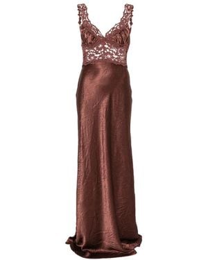 Arcina Ori Lace-Panelled Maxi Dress - Brown