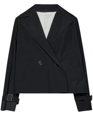 Weekend by Maxmara Double-Breasted Raincoat - Black