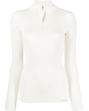 Moncler Long-Sleeve Ribbed Jumper - White