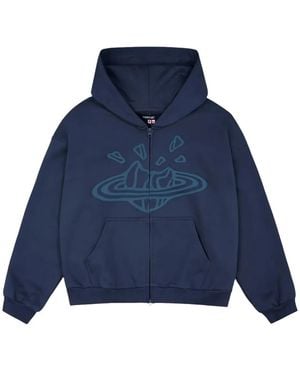 BROKEN PLANET Sudadera Con Capucha Y Cremallera - Azul