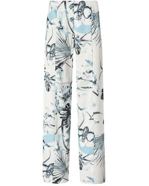 Genny Floral-Print Trousers - White
