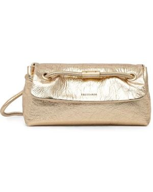 Trussardi Mini Orbita Flap Drawstring Tote Bag - Natural