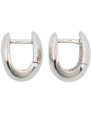Maria Black Finney Domed Huggie Earrings - White