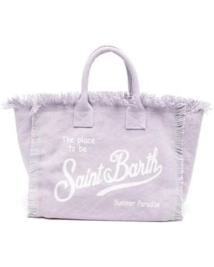 MC2 Saint Barth Colette Frayed-Detail Tote Bag - Purple