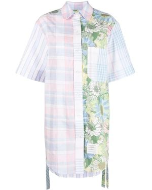Thom Browne Cotton Patchwork Shirtdress - White
