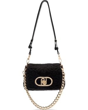 Liu Jo Small Lapuffy Embroidered Crossbody Bag - Black