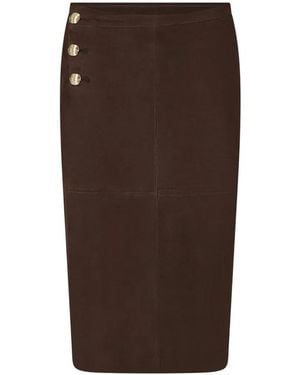 Liu Jo Suede Midi Skirt - Brown