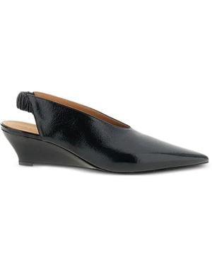 Odissi Pointed-Toe Wedge Court Shoes - Black