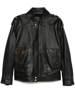 Blumarine Klassische Lederjacke - Schwarz