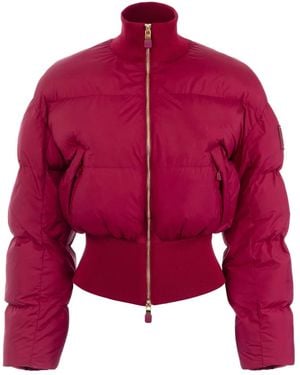 Elisabetta Franchi Gerippte Daunenjacke - Rot