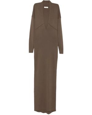 Entire studios V-Neck Paneled Maxi Dress - Brown