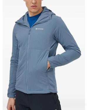MONTANÉ Logo-Print Hooded Performance Jacket - Blue