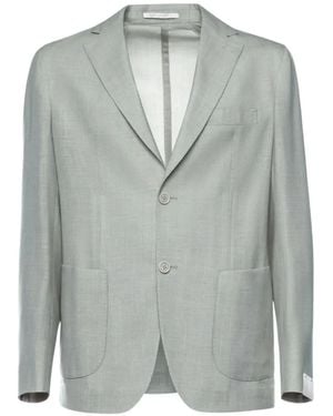 Eleventy Single-Breasted Notched-Lapels Jacket - Gray
