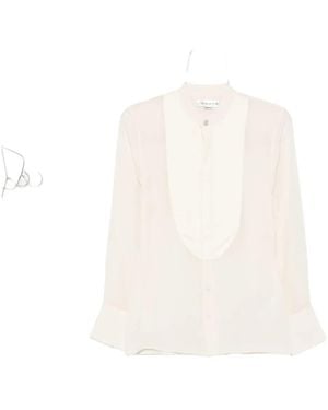 Victoria Beckham Paneled Silk Blouse - White
