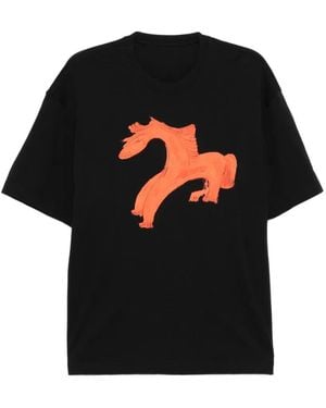JNBY Illustrated Cotton T-Shirt - Black