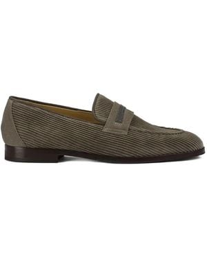 Doucal's Gerippte Loafer Mit Mikro-Nieten - Grau