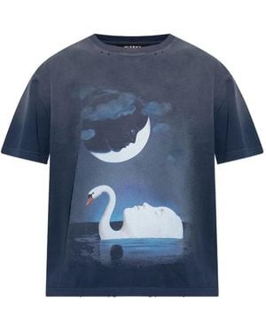 MISBHV Graphic-Print Distressed T-Shirt - Blue