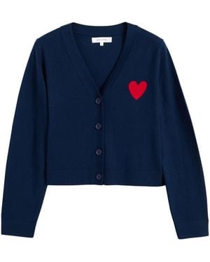 Chinti & Parker Heart-Motif Cardigan - Blue
