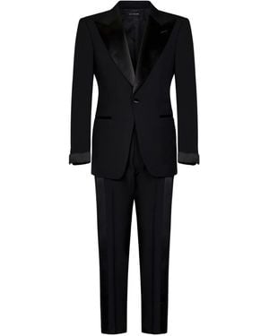 Tom Ford Single-Breasted Wool Suit - Black