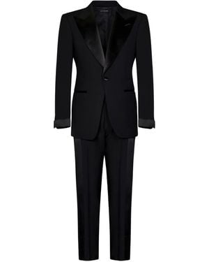 Tom Ford Single-Breasted Wool Suit - Black