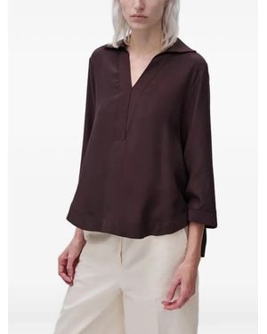 Benetton Bluse Mit V-Ausschnitt - Lila