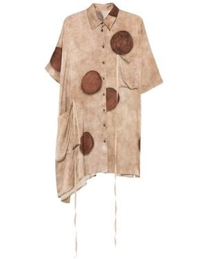 Uma Wang Thetis Dot-Print Tie-Detail Top - Natural