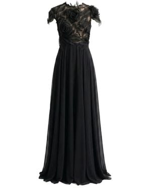 Gemy Maalouf Floral-Appliqu - Black