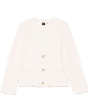 BOSS V-Neck Cardigan - White