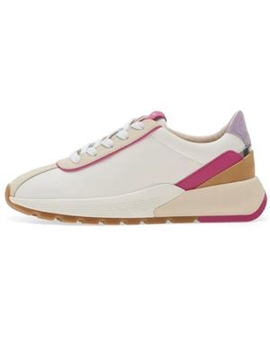 Geox D Metropoli Panelled Lace-Up Trainers - White