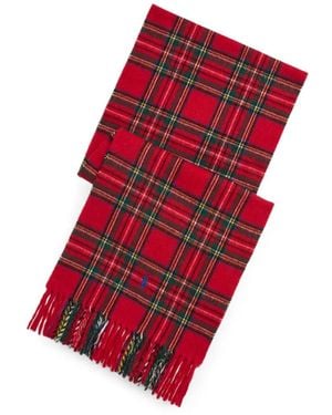 Polo Ralph Lauren Plaid Cashmere Scarf - Red