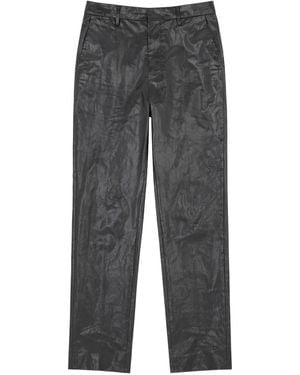 MM6 by Maison Margiela Crinkled Linen Trousers - Grey