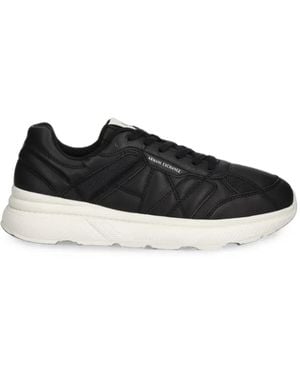 ARMANI EXCHANGE Quilted Panelled Trainers - Black