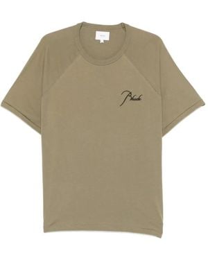 Rhude Embroidered Logo Neck T-Shirt For - Grey