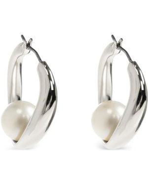 Kate Spade Harmony Hoops Glass-Pearl Earrings - Natural