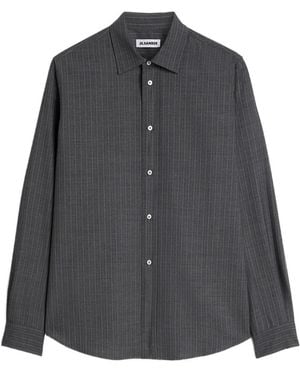 Jil Sander Wool Pinstripe Shirt - Gray