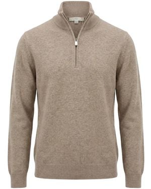 Malo Half-Zip Cashmere Sweater - Grey