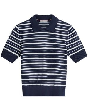 Tommy Hilfiger Striped-Pattern Top - Blue