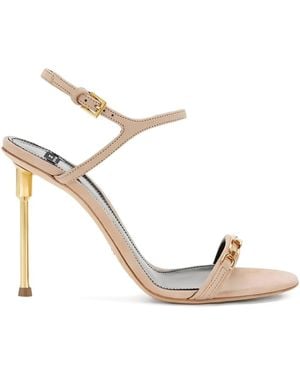 Elisabetta Franchi スカルプチャーヒール サンダル - メタリック