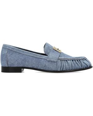 Fendi Round Toe Handbaguette Flat Shoes - Blue