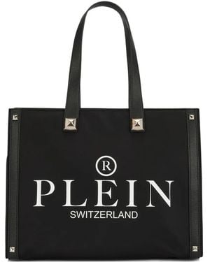 Philipp Plein Logo-Print Tote Bag - Black