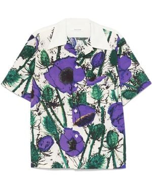 Wales Bonner Floral-Print Shirt - Blue