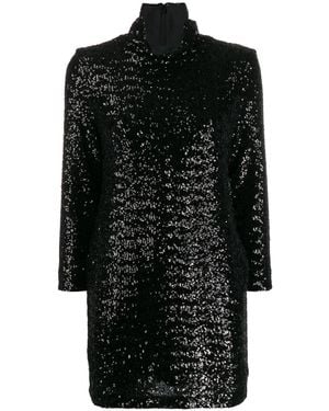 Fabiana Filippi Roll-Neck Sequined Mini Dress - Black