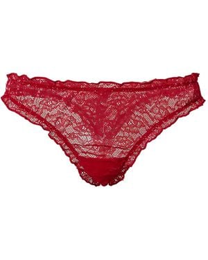 Twinset Ruffled-Lace Thong Set (Set Of Two) - Red