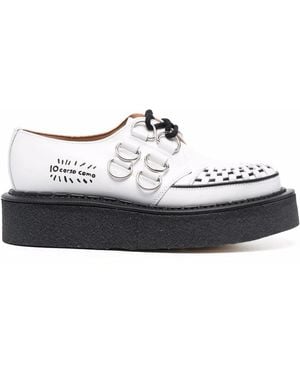 George Cox X 10 Corso Como D-Ring Embellished Creepers - White