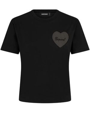 DSquared² Boxy-Fit Cotton T-Shirt - Black